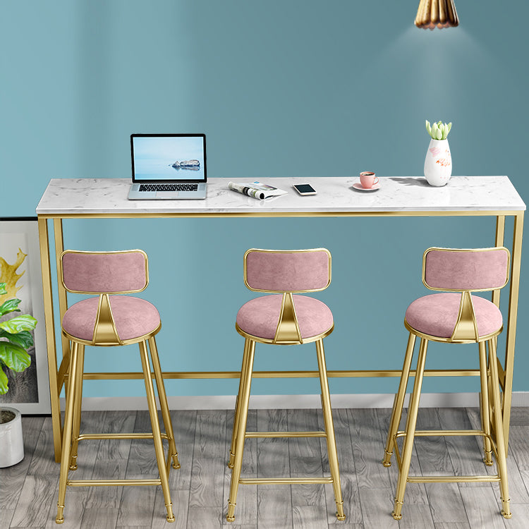 Mesa de comedor de altura de pub dorado mesa de mostrador de fútbol de glam rectángulo, solo mesa