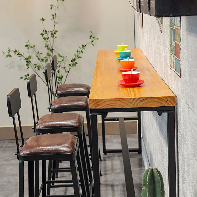 Modern Rectangle Wood Cocktail Bar Table Footrest Indoor Bar/Dinette Table