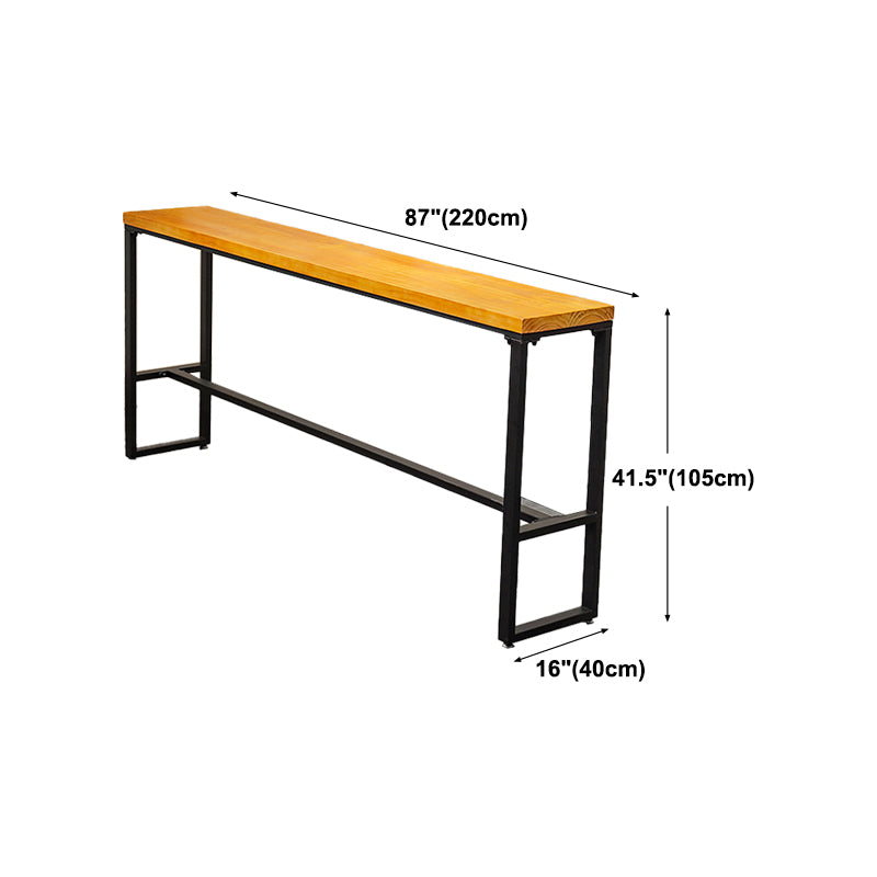 Modern Rectangle Wood Cocktail Bar Table Footrest Indoor Bar/Dinette Table