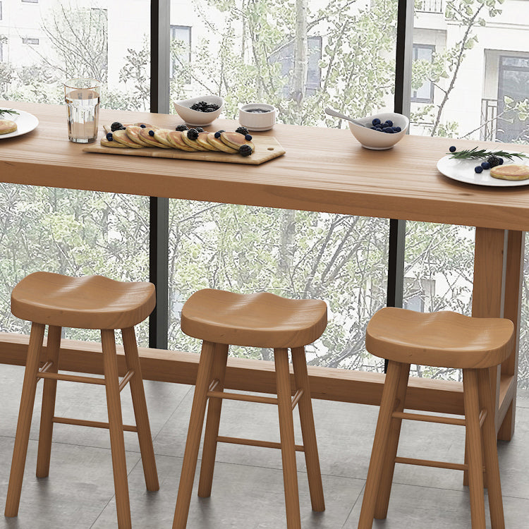 Mesa de pub/barra de soles solares Naturales Mesa de pub de contra-altura del reposapiés rectángulo moderno