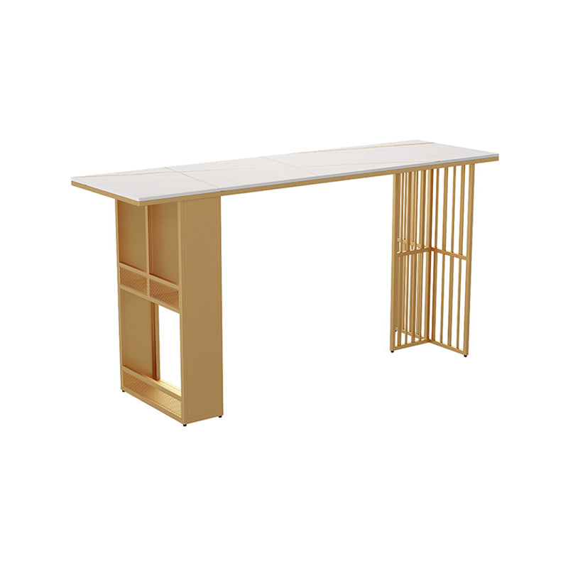 Modern Marble Storage Counter Height Table Modern Rectangle Bar Height Pub Table