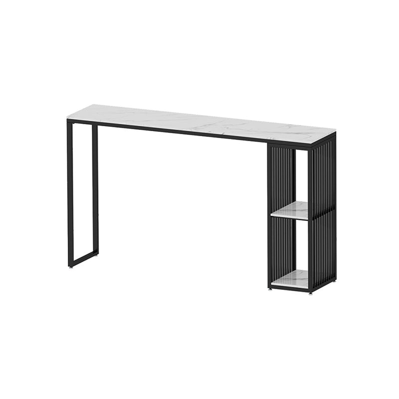 Modern Marble Bistro Bar Table Storage Rectangle Pub Height Dining Table