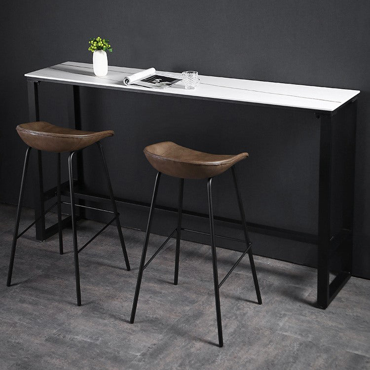 Evento de reposapiés rectángulo moderno y mesa de cóctel Mesa de bar de patio de pizarra negra