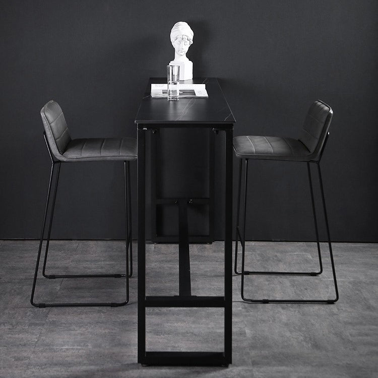 Evento de reposapiés rectángulo moderno y mesa de cóctel Mesa de bar de patio de pizarra negra