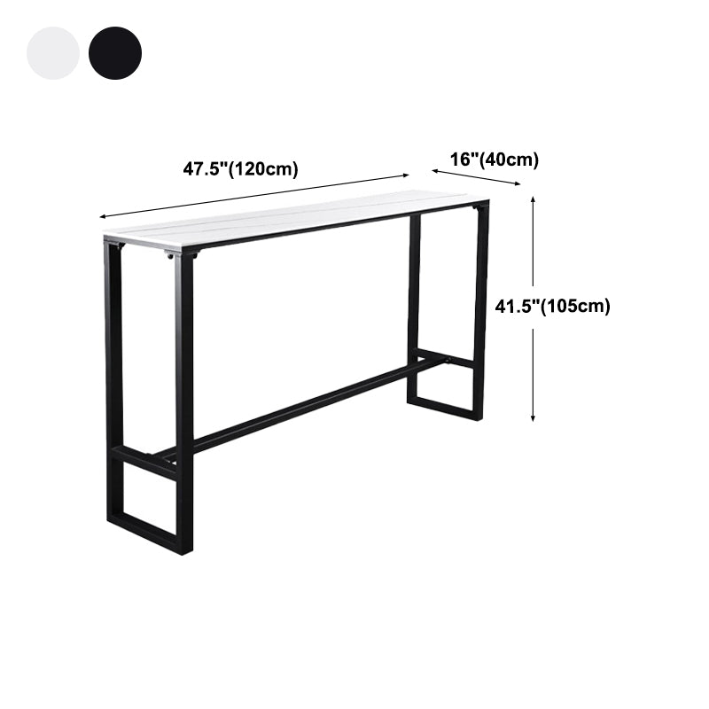 Evento de reposapiés rectángulo moderno y mesa de cóctel Mesa de bar de patio de pizarra negra