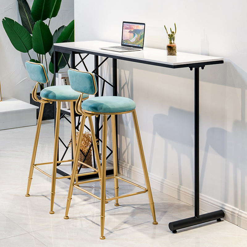 Modern Stone Double Pedestal Cocktail Bar Table Rectangle Storage Bistro Bar Desk