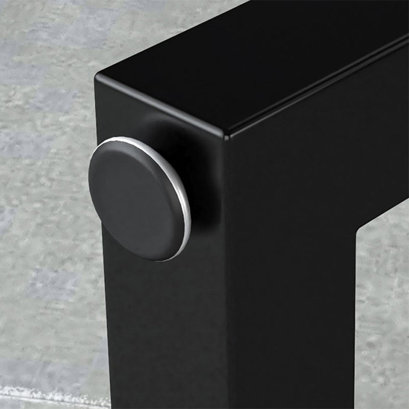 Modern Rectangle Metal Pub Table Double Pedestal Bar Height Cocktail Table