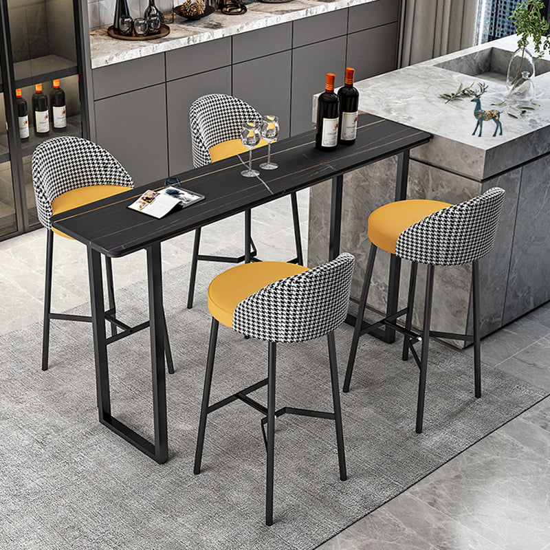 Table tabouret de bar en pierre de rectangle de traîneau