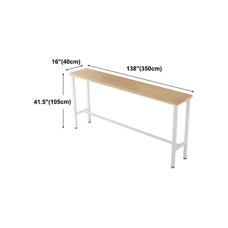 Modern Natural Bistro Bar Height Cocktail Table Rectangle Trestle Bistro Table