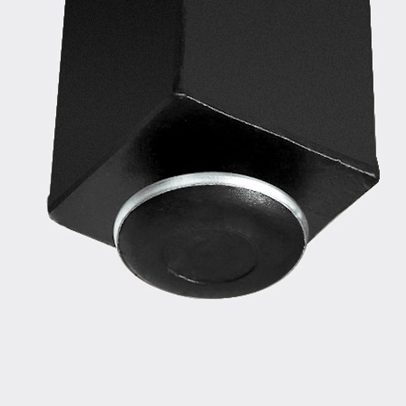 Contemporary Rectangle Bar Dining Table Wood Bar Height Table with Iron Base in Black