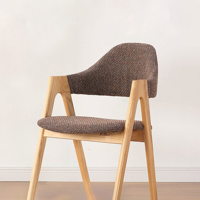 Sillas de comedor modernas Sillón tapizado con patas de madera (juego de 2)