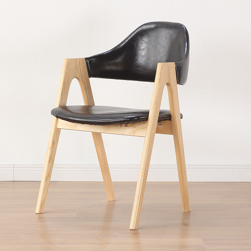 Sillas de comedor modernas Sillón tapizado con patas de madera (juego de 2)