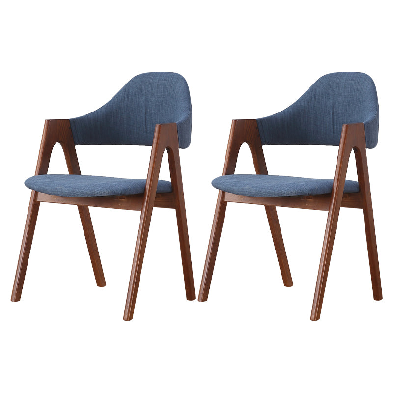 Sillas de comedor modernas Sillón tapizado con patas de madera (juego de 2)