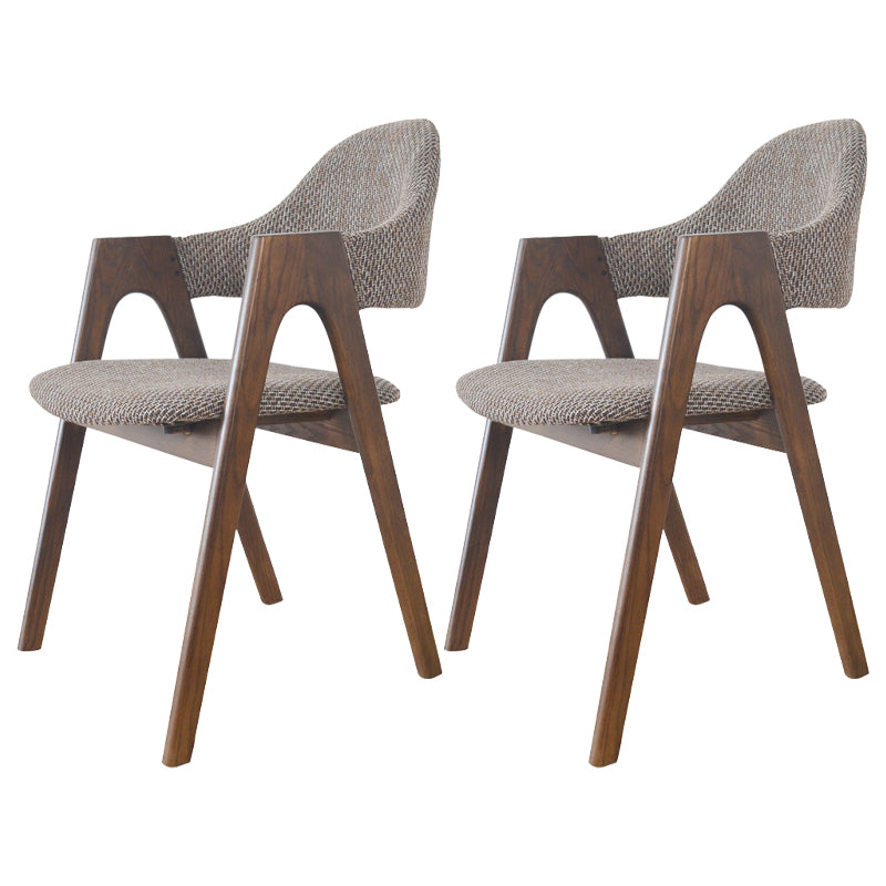 Sillas de comedor modernas Sillón tapizado con patas de madera (juego de 2)