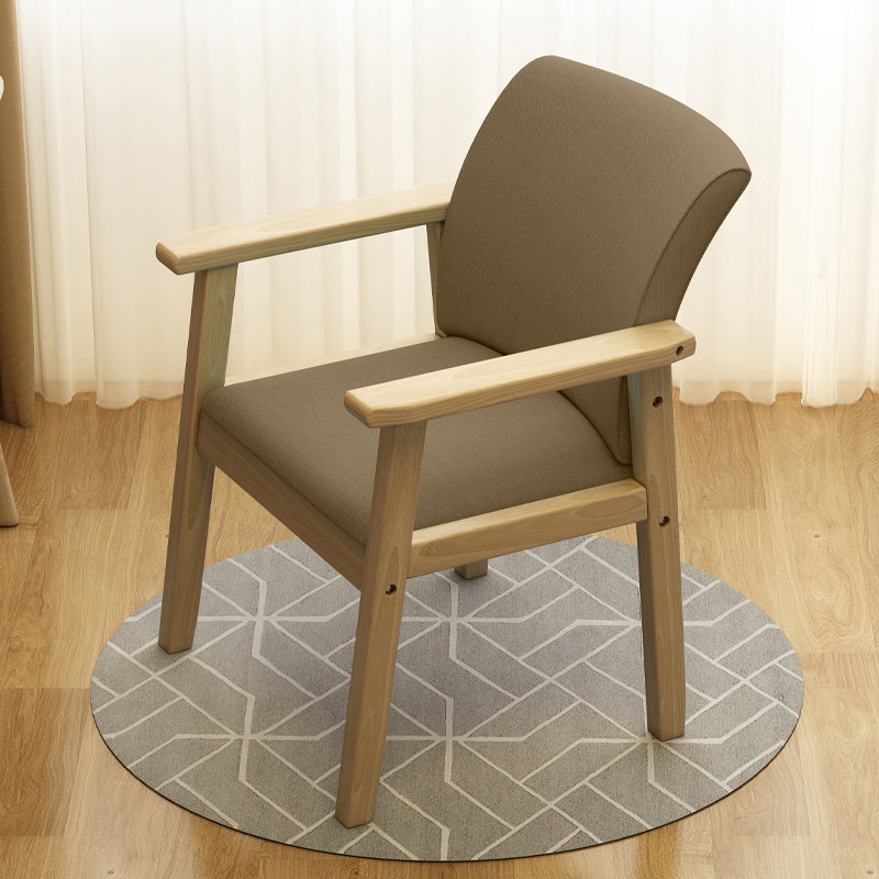 Silla de comedor sólida moderna, sillones laterales con patas de madera para cocina