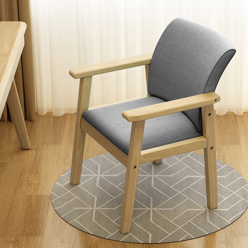 Silla de comedor sólida moderna, sillones laterales con patas de madera para cocina