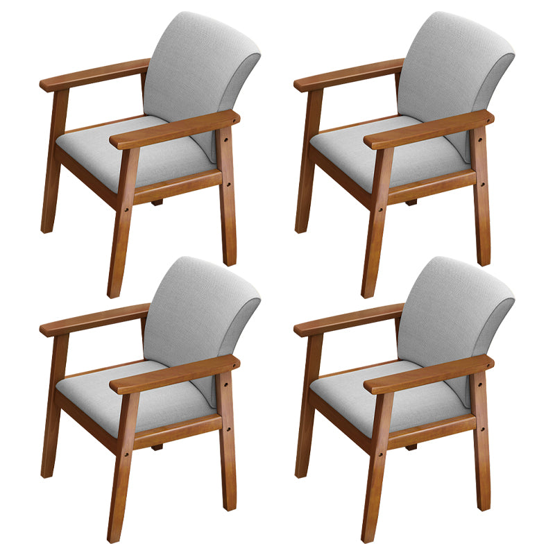 Silla de comedor sólida moderna, sillones laterales con patas de madera para cocina