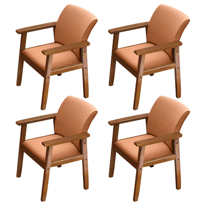 Silla de comedor sólida moderna, sillones laterales con patas de madera para cocina