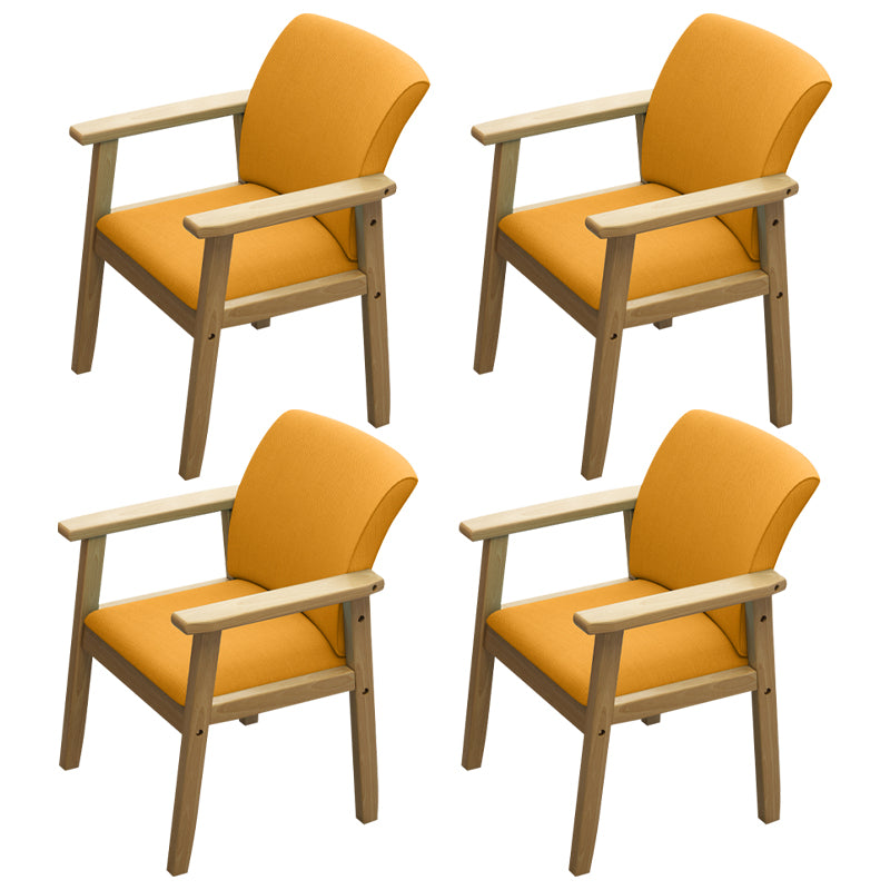 Silla de comedor sólida moderna, sillones laterales con patas de madera para cocina