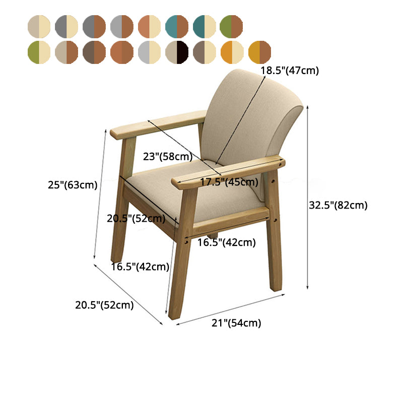 Silla de comedor sólida moderna, sillones laterales con patas de madera para cocina