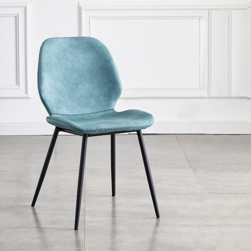 Chaises à dossier solide sans bras de conception industrielle, chaises de salle à manger en cuir pour cuisine