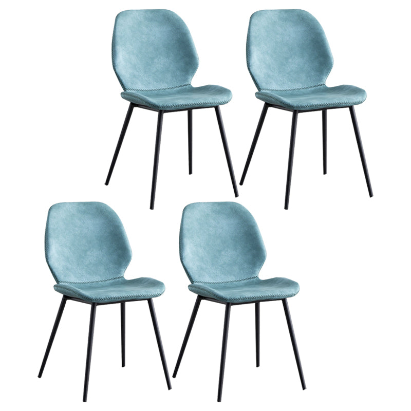 Sillas de comedor de cuero sin brazos con respaldo sólido de diseño industrial para cocina
