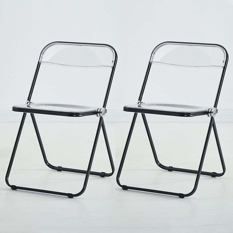 Silla de comedor moderna de metal, silla lateral plegable interior con respaldo abierto