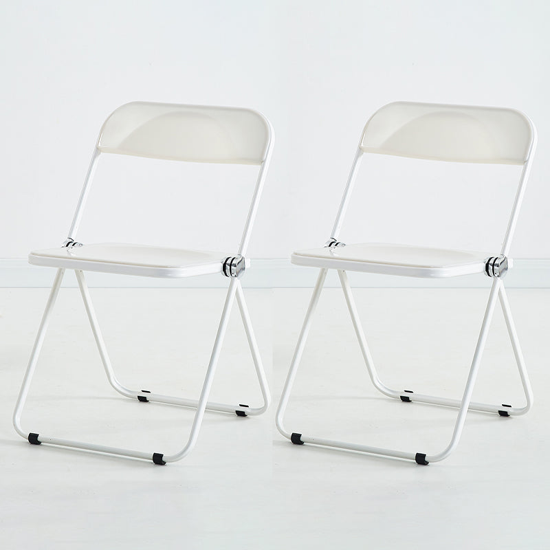 Silla de comedor moderna de metal, silla lateral plegable interior con respaldo abierto