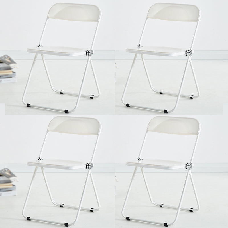 Silla de comedor moderna de metal, silla lateral plegable interior con respaldo abierto