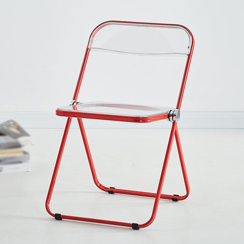 Chaise de salle à manger moderne en métal, chaise latérale de salle à manger à dossier ouvert et pliante d'intérieur