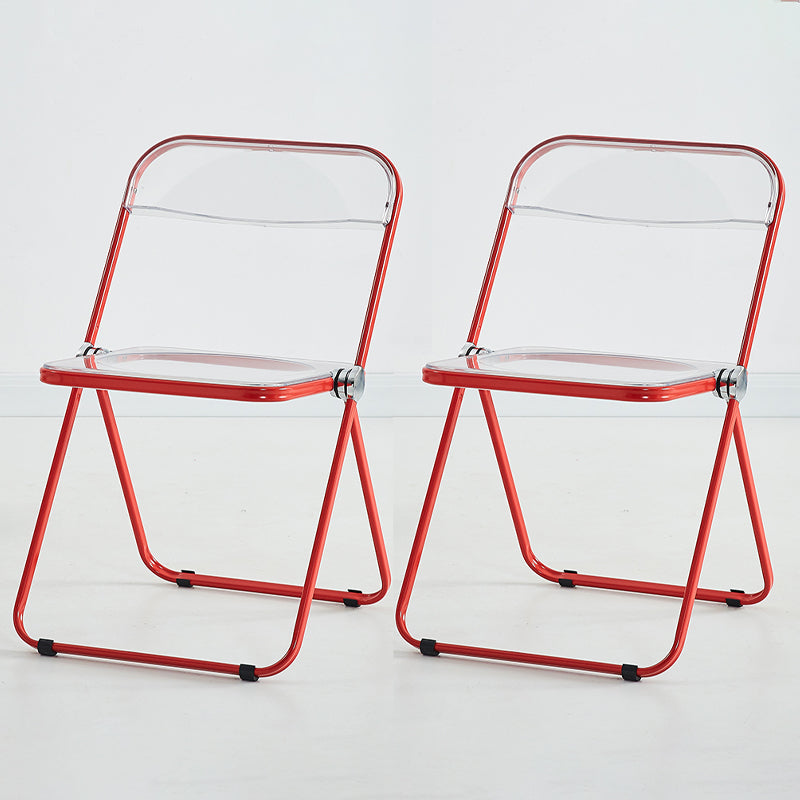 Silla de comedor moderna de metal, silla lateral plegable interior con respaldo abierto