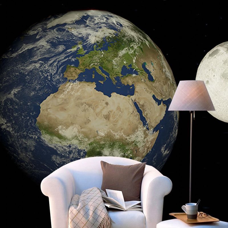 Earth Planet Horizontal Illustration Universe Mural Decorative Eco-friendly for Decoration