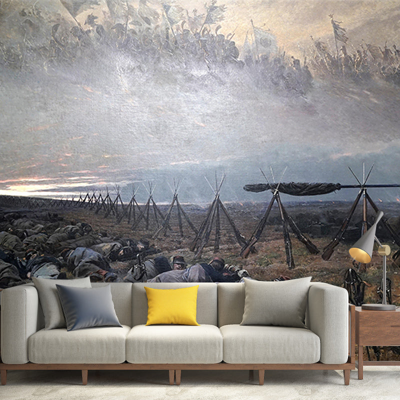 Forest Scene Illustration Painting Mural Decorative Eco-friendly for Living Room