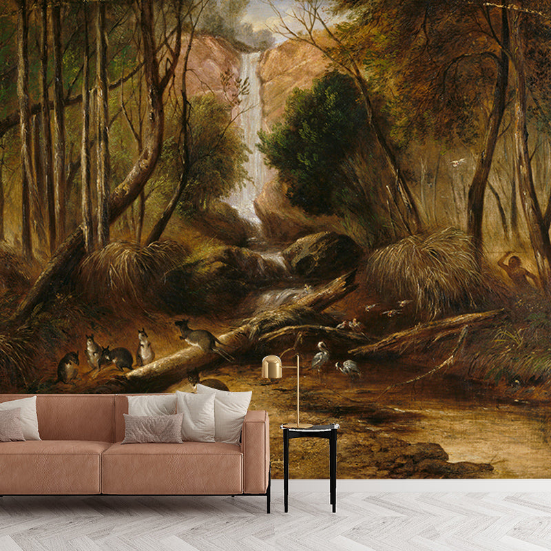 Deer Animal Wild Life Illustration Painting Mural Decorative Eco-friendly for Bedroom