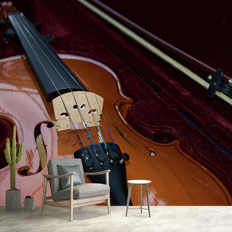Guitar Violin Horizontal Photography Mural Decorative Eco-friendly for Dancing Room