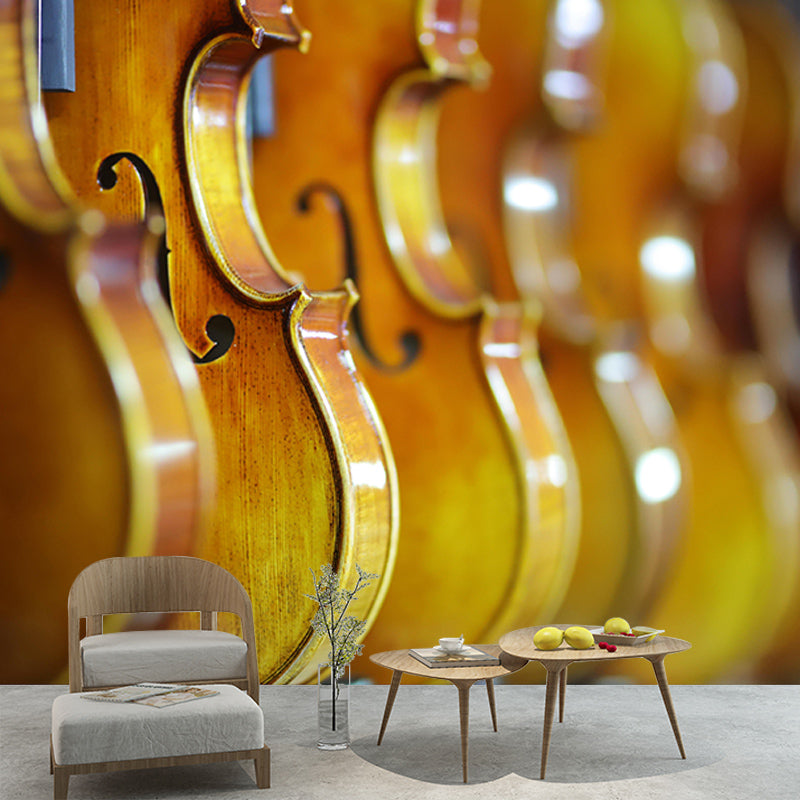 Guitar Violin Horizontal Photography Mural Decorative Eco-friendly for Dancing Room