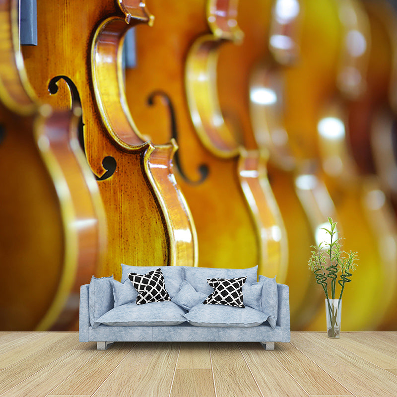 Guitar Violin Horizontal Photography Mural Decorative Eco-friendly for Dancing Room