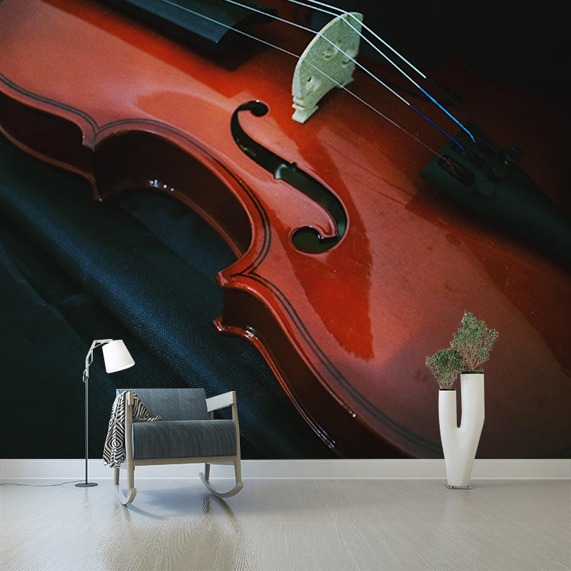 Violin Music Horizontal Photography Mural Decorative Eco-friendly for Sitting Room