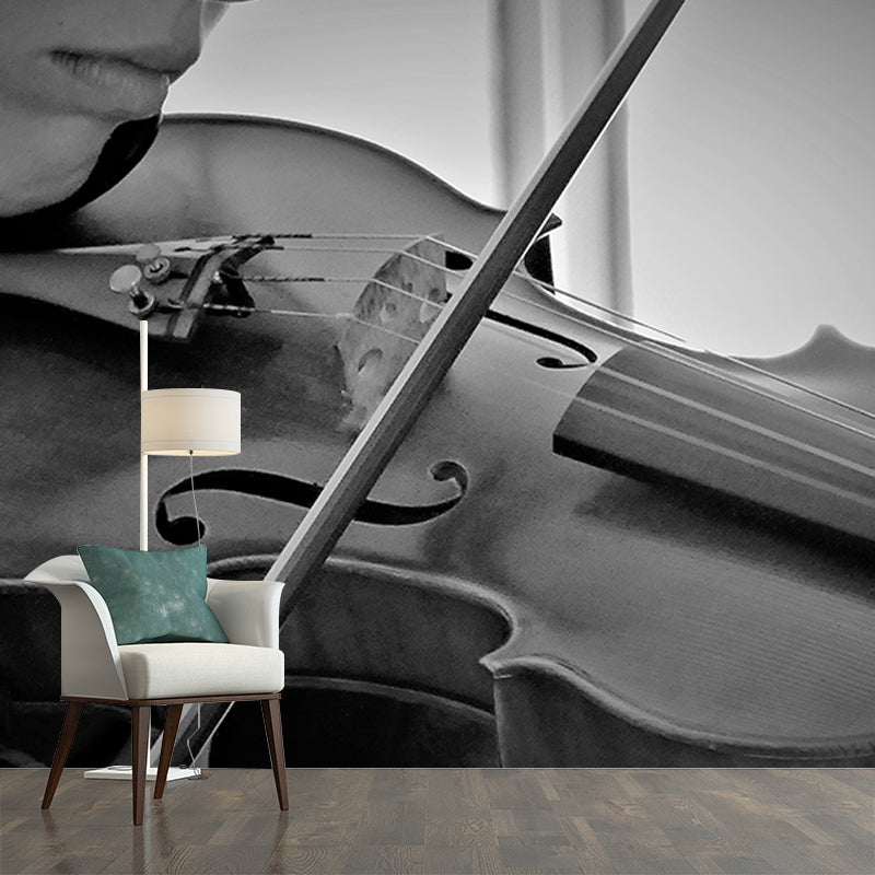 Violin Key Music Horizontal Photography Mural Decorative Eco-friendly for Living Room