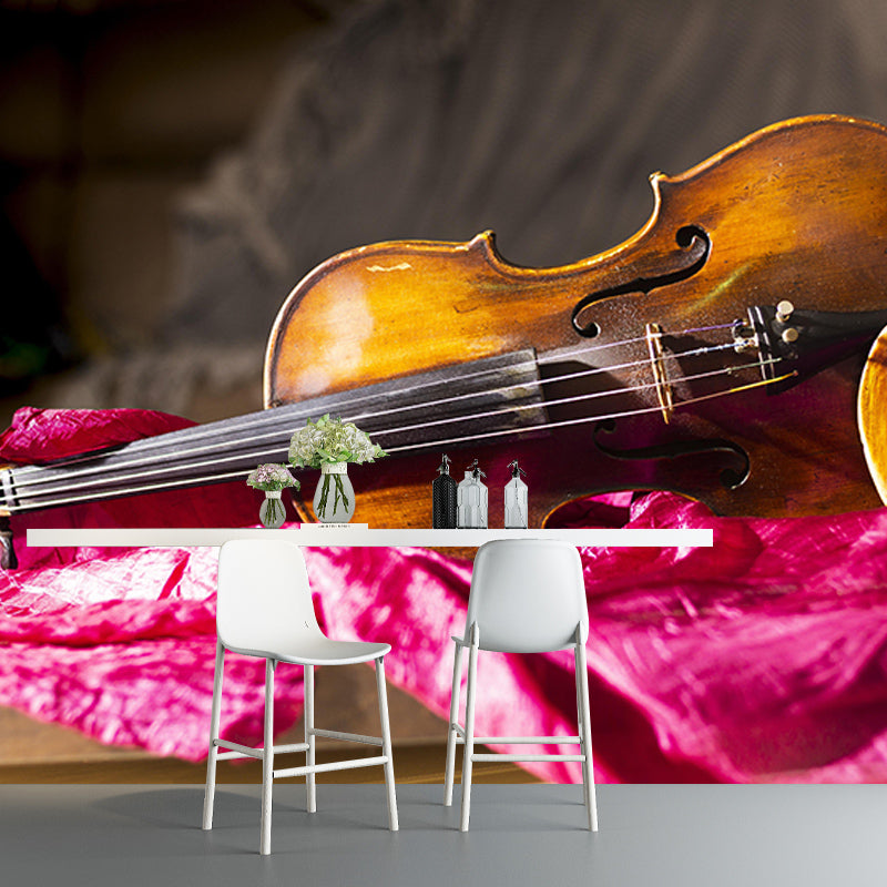 Violin Key Horizontal Photography Guitar Mural Decorative Eco-friendly for Room
