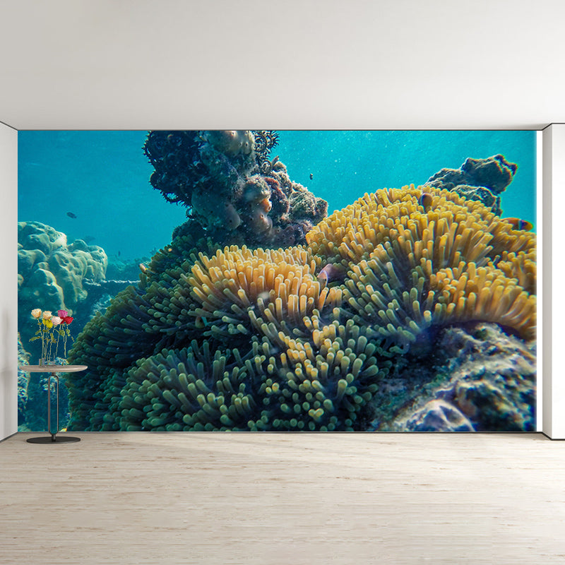 Mural Decorative Tropical Beach Style Seabed Eco-friendly for Bathroom