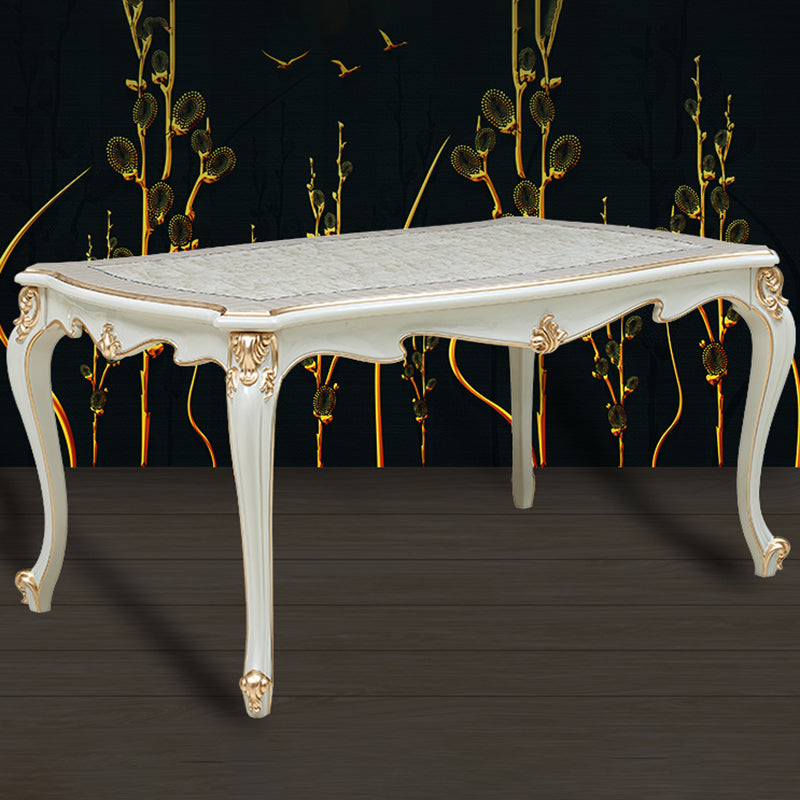 Mid-Century Rectangle Standard Dining Table Solid Wood Kitchen Dining Table with 4 Legs Base