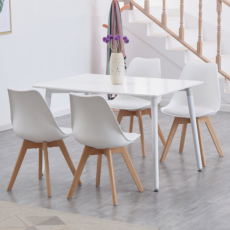 Industrial Style Dining Table 4 Legs Dining Table with Solid Wood Base for Home Use