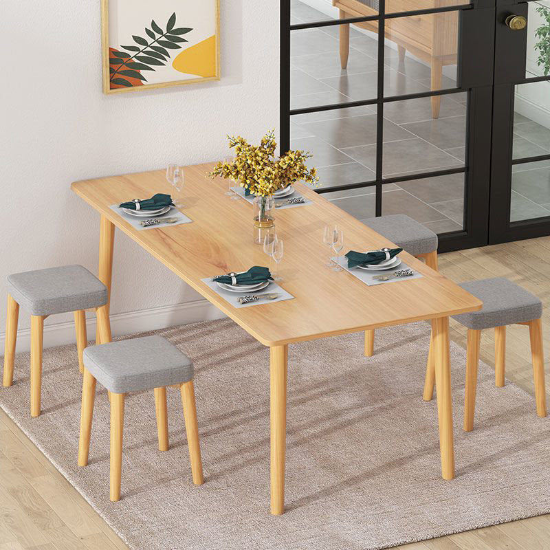 Industrial Wood Rectangle Dining Table Kitchen Standard Dining Table with 4 Legs