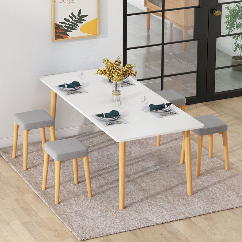 Industrial Wood Rectangle Dining Table Kitchen Standard Dining Table with 4 Legs