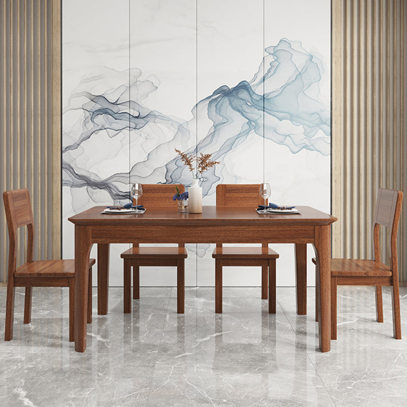 Mesa de comedor de madera maciza estándar industrial, mesa de comedor rectangular para cocina con base de 4 patas
