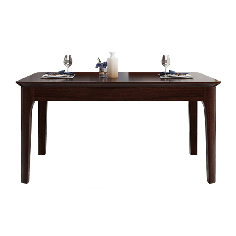 Mesa de comedor de madera maciza estándar industrial, mesa de comedor rectangular para cocina con base de 4 patas