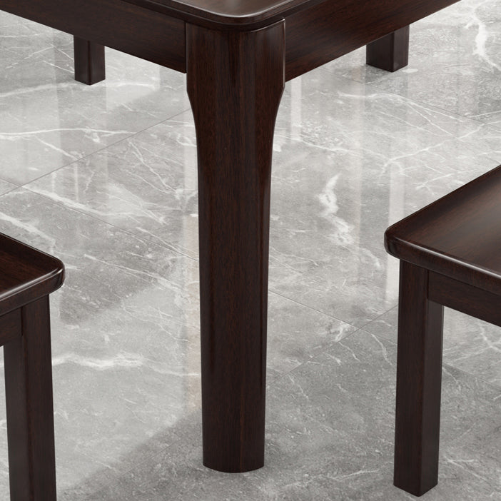 Mesa de comedor de madera maciza estándar industrial, mesa de comedor rectangular para cocina con base de 4 patas