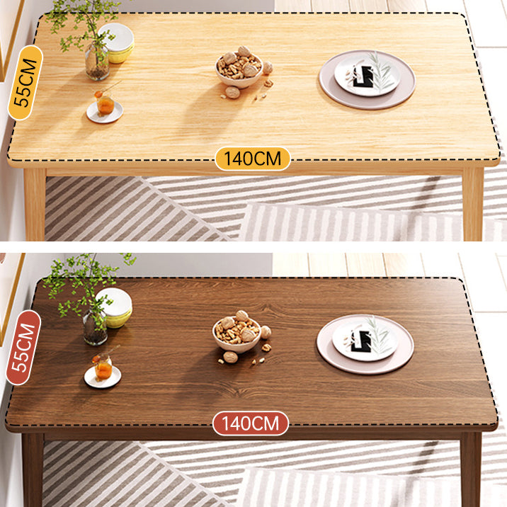 Mesa de comedor industrial rectangular de MDF, mesa de comedor de cocina estándar con 4 patas