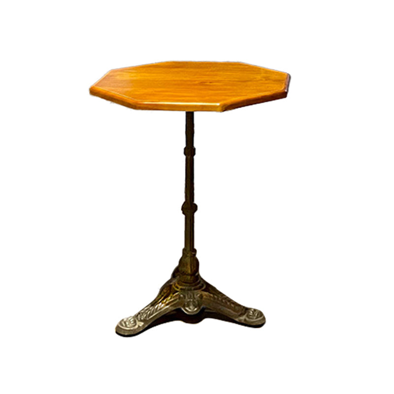 Industrial Kitchen Dining Table Solid Wood Table with Black Metal Pedestal Base